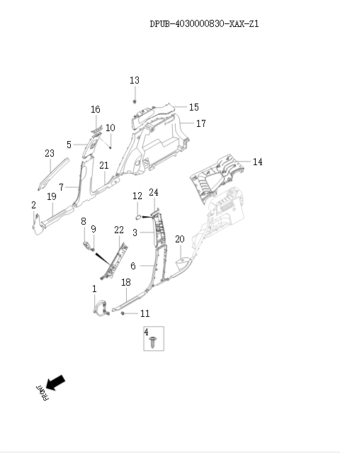 Side panel interior parts      106