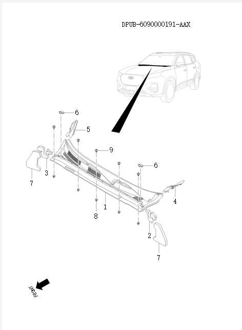 Front windshield lower decorative panel   81