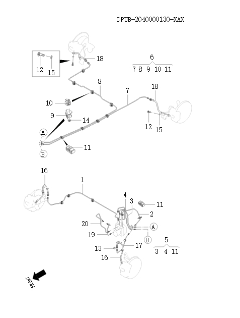 Brake pipeline device    90