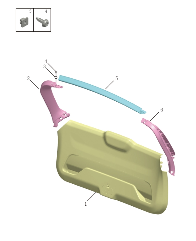 Rear door interior panel6053