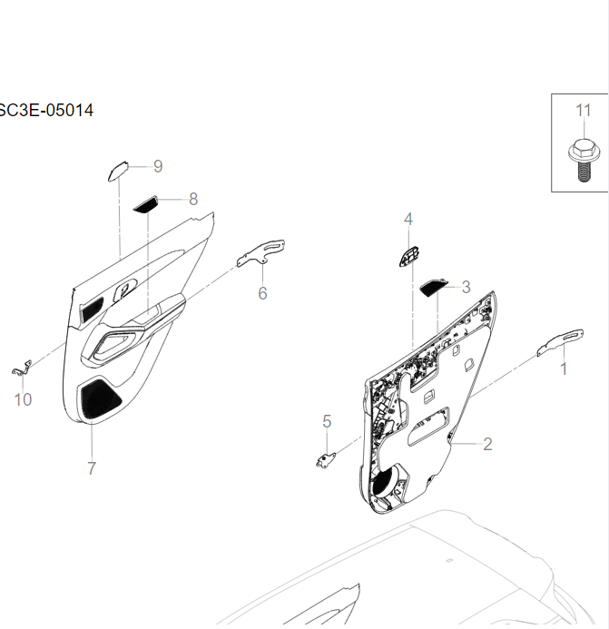 SC3E-05014 Rear Door Interior