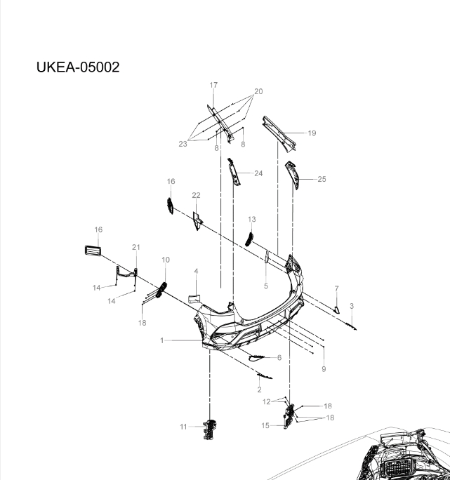 UKEA-05002 rear bumper