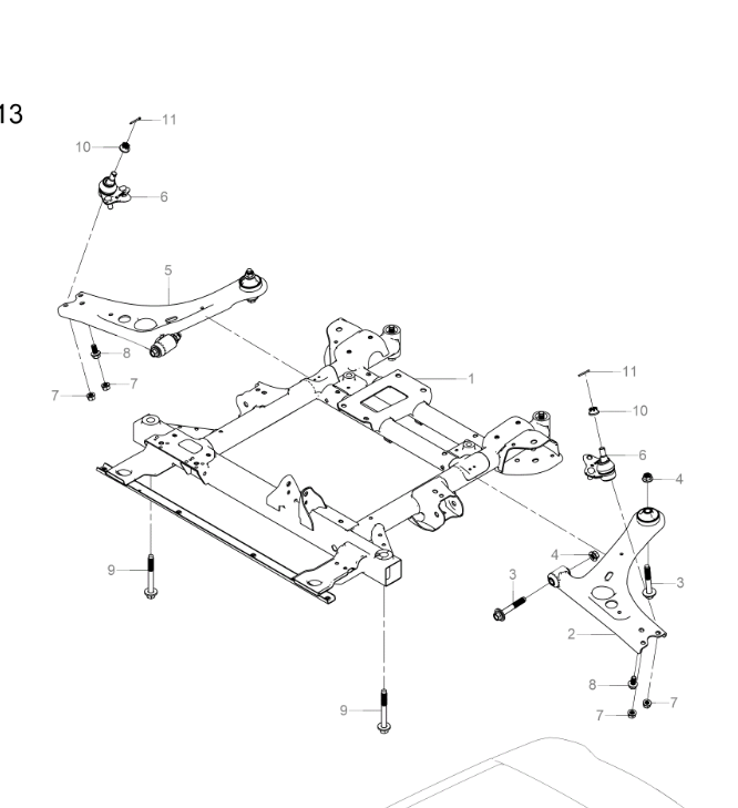 SC3E-03013 front subframe