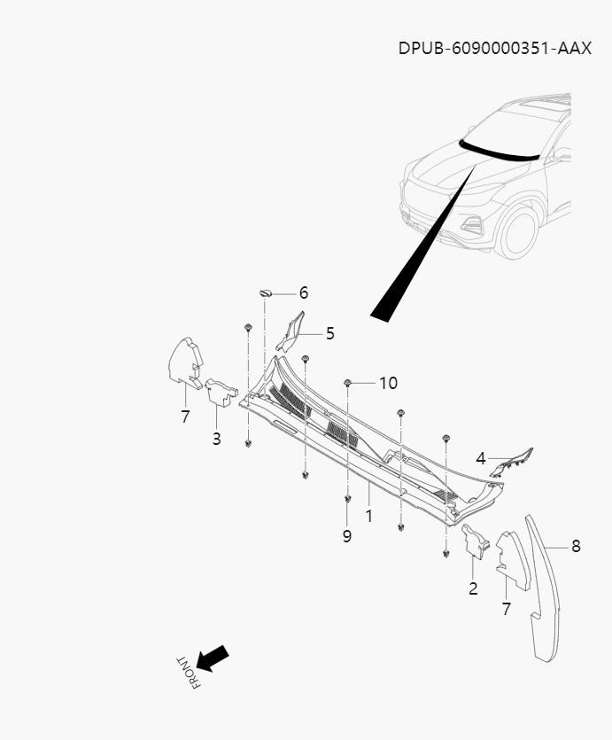 Front windshield lower decorative panel4-5