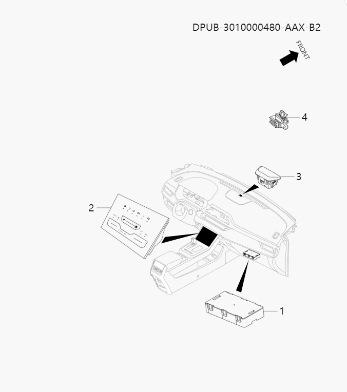 Front internal air conditioning control component7-1