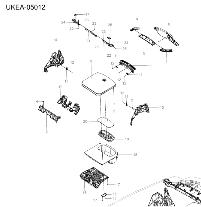 UKEA-05012 Rear Panel and Luggage Interior