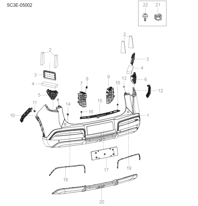 SC3E-05002 Rear bumper