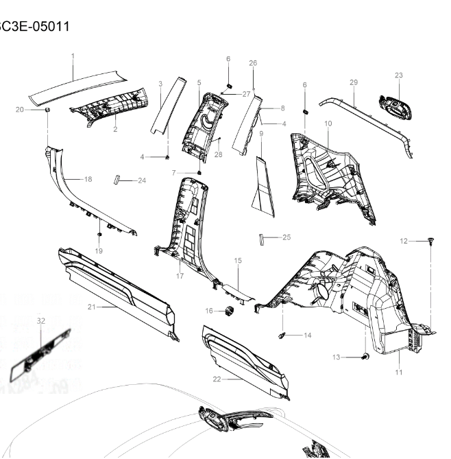 SC3E-05011 Side Panel Interior and Exterior Decoration