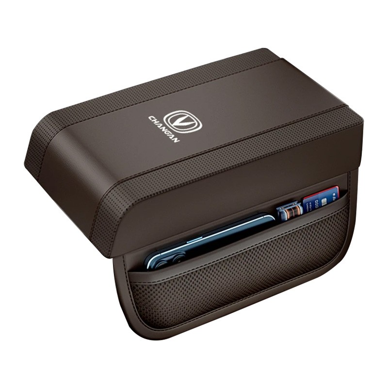 Changan Cs55 Plus 2022-2023 High Quality Leather Car Armrest Box Height Pad Cotton Armrest Cushion with Pocket Car Storage Bag