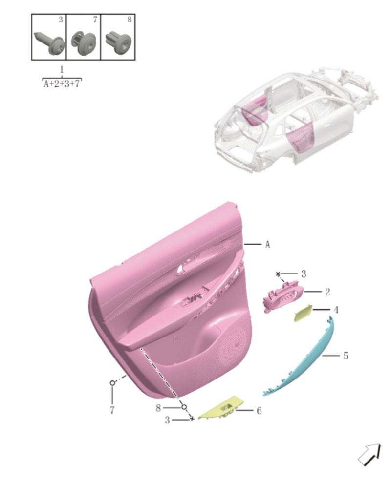TRIM PANEL,REAR DOOR6049