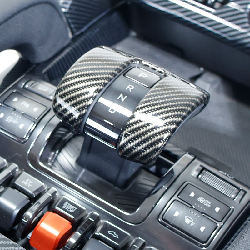 For BYD SHARK 2024 2025 Car Gear Lever Head Trims ABS Carbon Fiber Shift Knob Decoration Cover Interior Auto Accessories