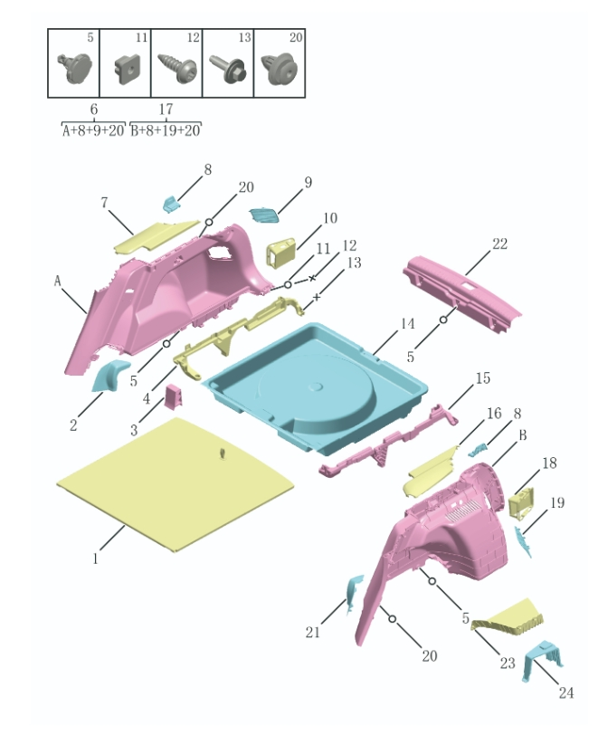 Luggage compartment interior panel6064