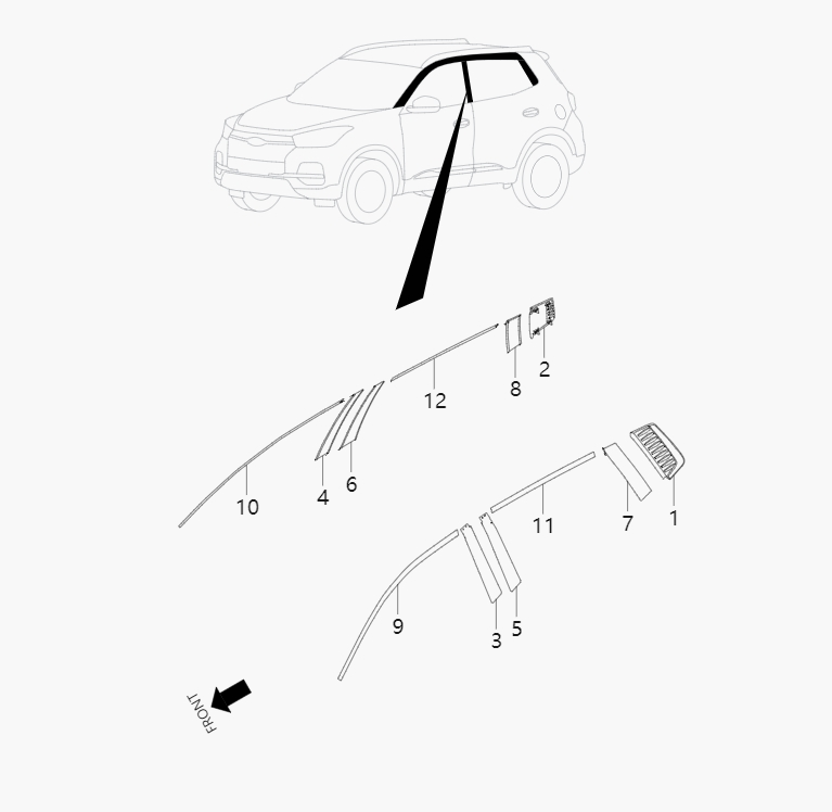 Decorative components on the side panel8-1