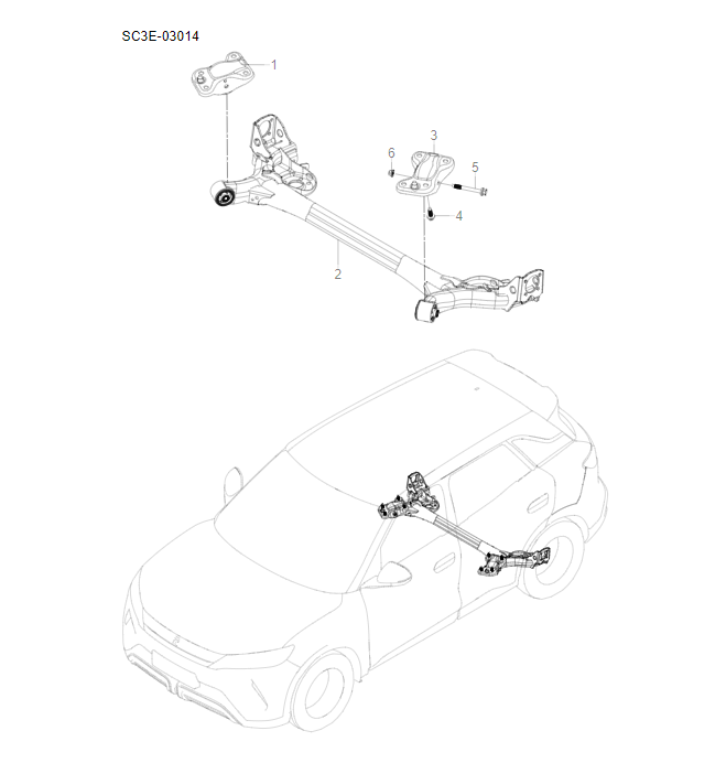 SC3E-03014 Rear subframe